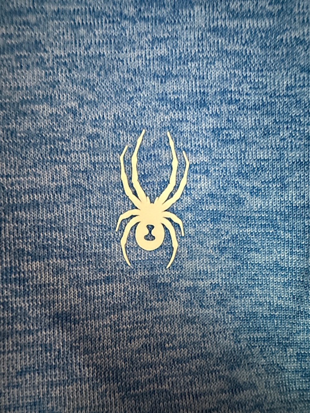 Spyder Men’s Long-Sleeve Sun Tee in Heather Blue with White Logo - Picture 4 of 6